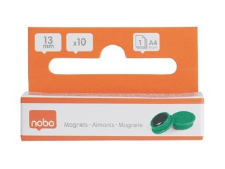 Magnēti Nobo, 13 mm, 10 gab., zaļi