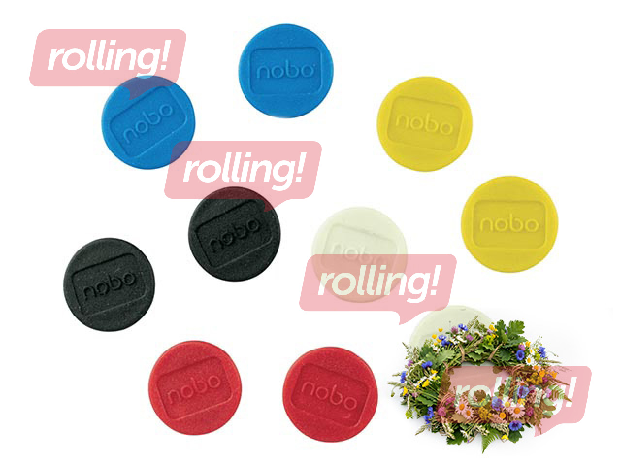 Magnetid Nobo, 13 mm, 10 tk, erinevad värvid +Jaanipäeva kingitus!