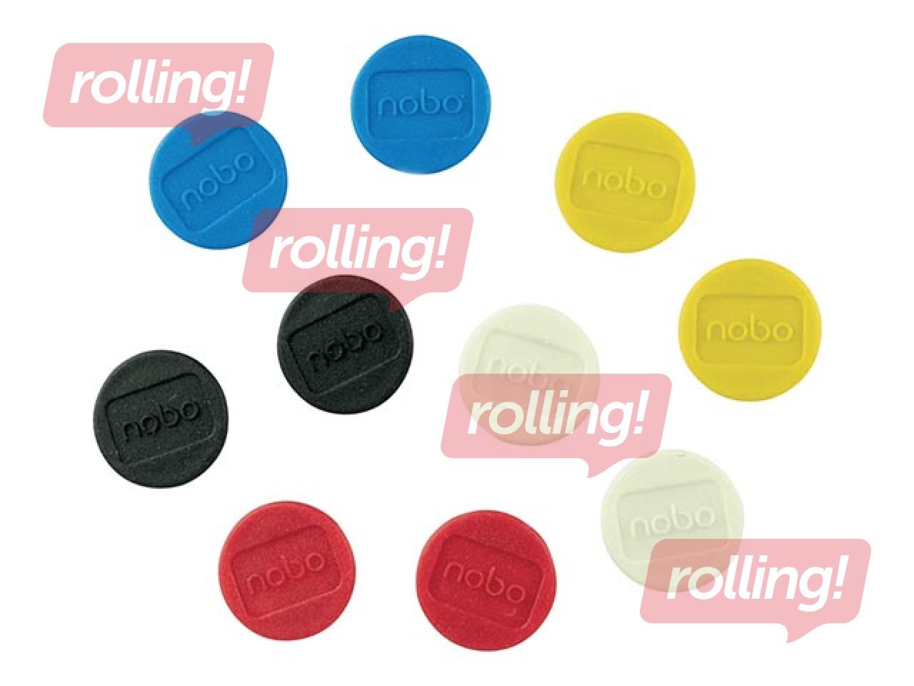 Magnets Nobo, different colors, 13mm, 10 pcs.