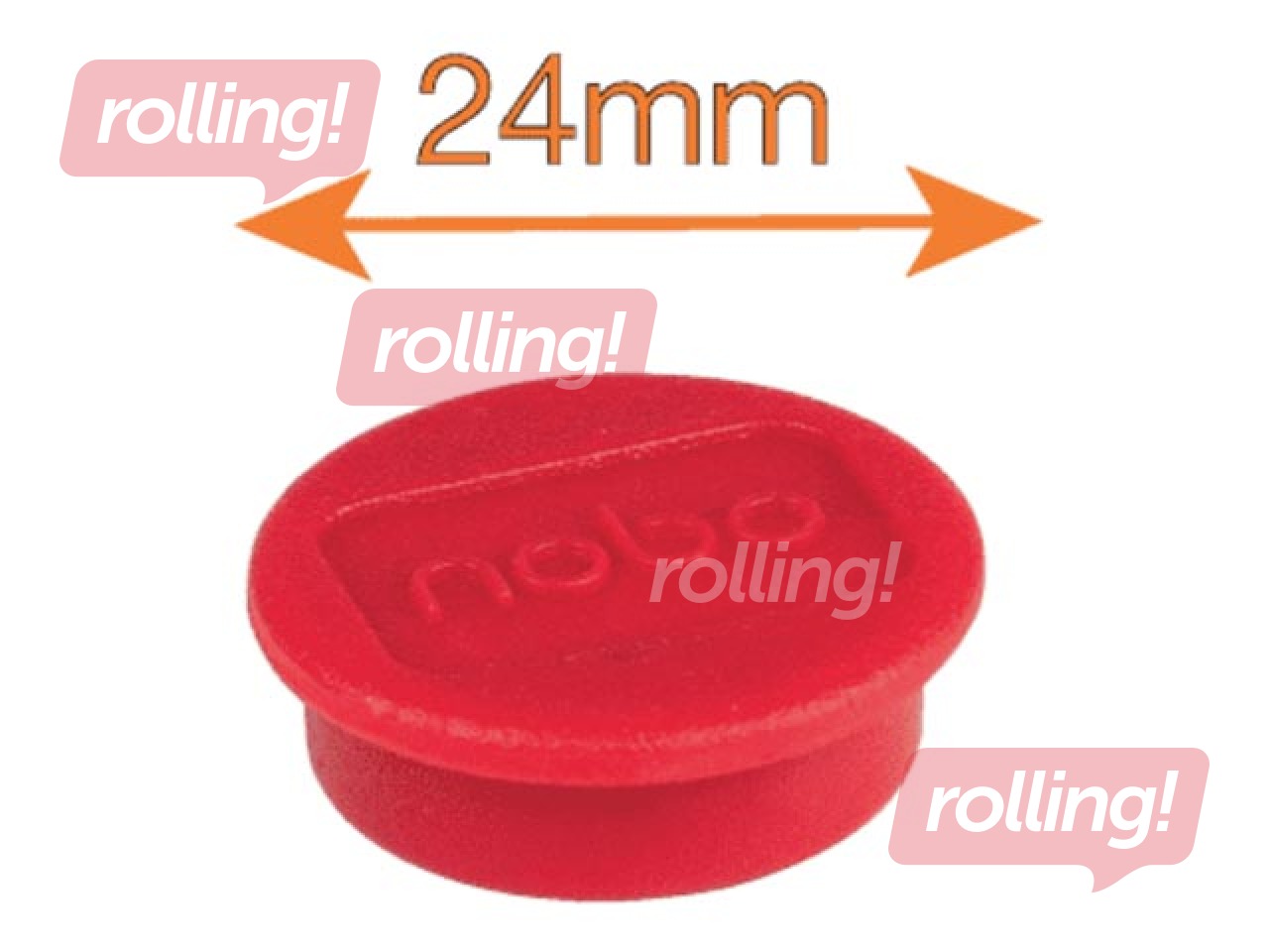 Magnets Nobo, 23 mm, 10 pcs., red