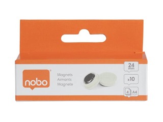 Magnēti Nobo, 23 mm, 10 gab., balti