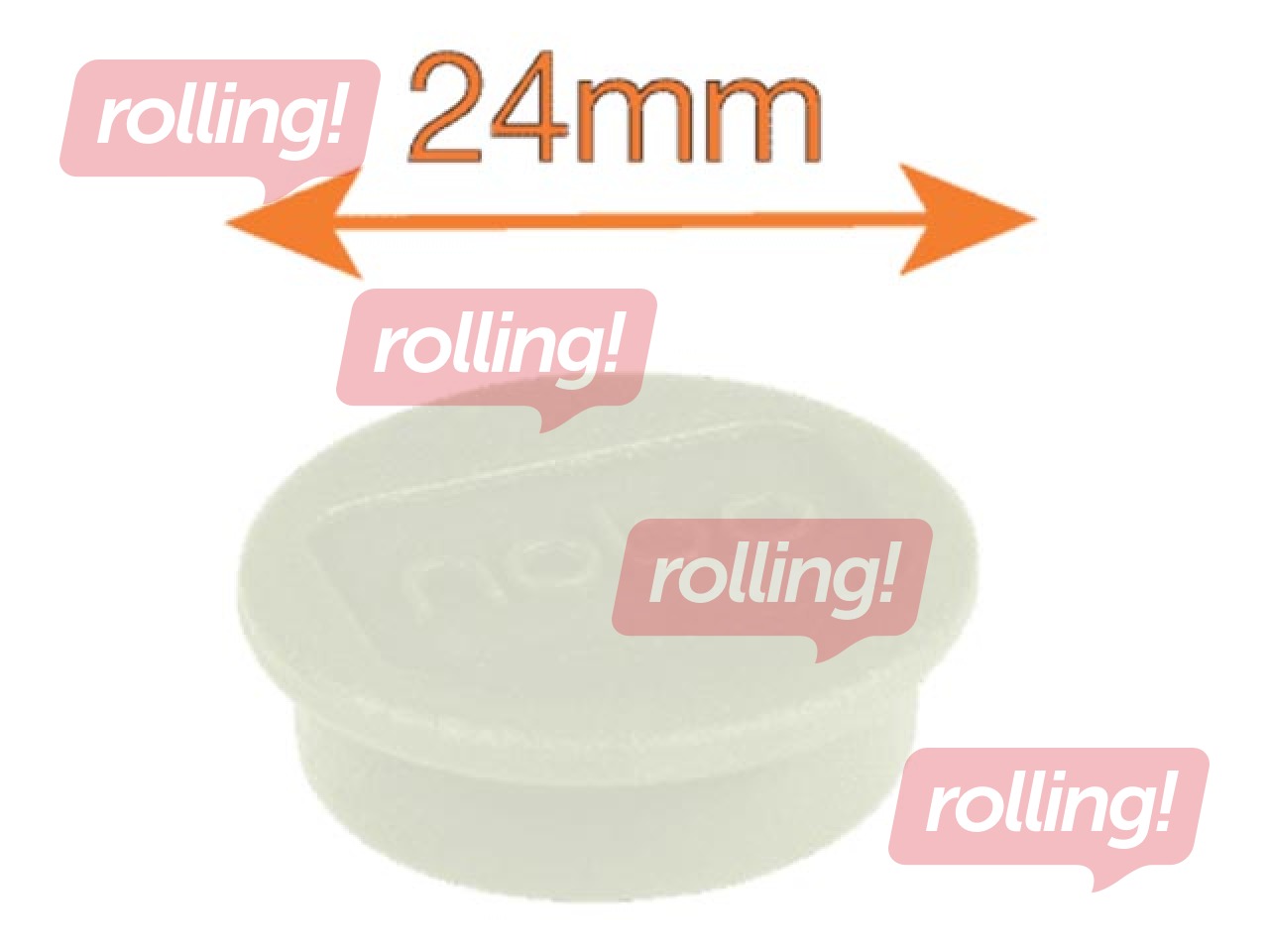 Magnets Nobo, 23 mm, 10 pcs., white