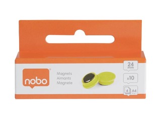 Magnets Nobo, 23 mm, 10 pcs., yellow
