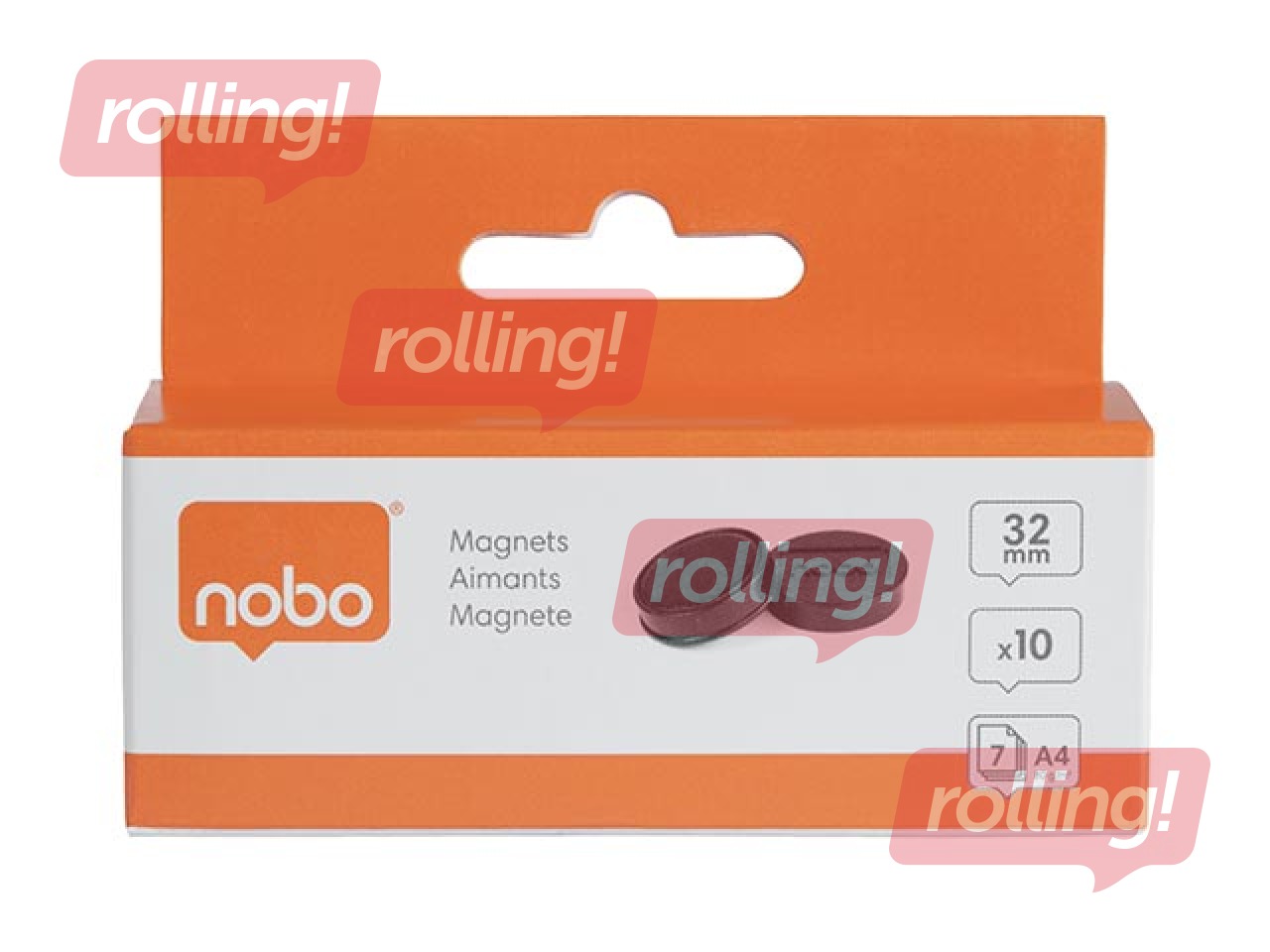 Magnēti Nobo, 32 mm, 10 gab., melni