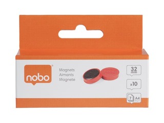 Magnēti Nobo, 32 mm, 10 gab., sarkani