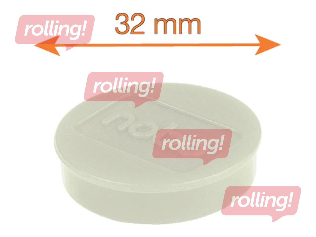 Magnets Nobo, 32 mm, 10 pcs., white