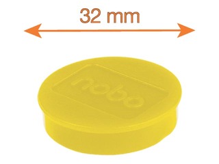 Magnets Nobo, 32 mm, 10 pcs., yellow