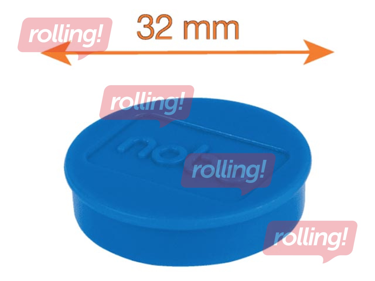 Magnets Nobo, 32 mm, 10 pcs., different colors