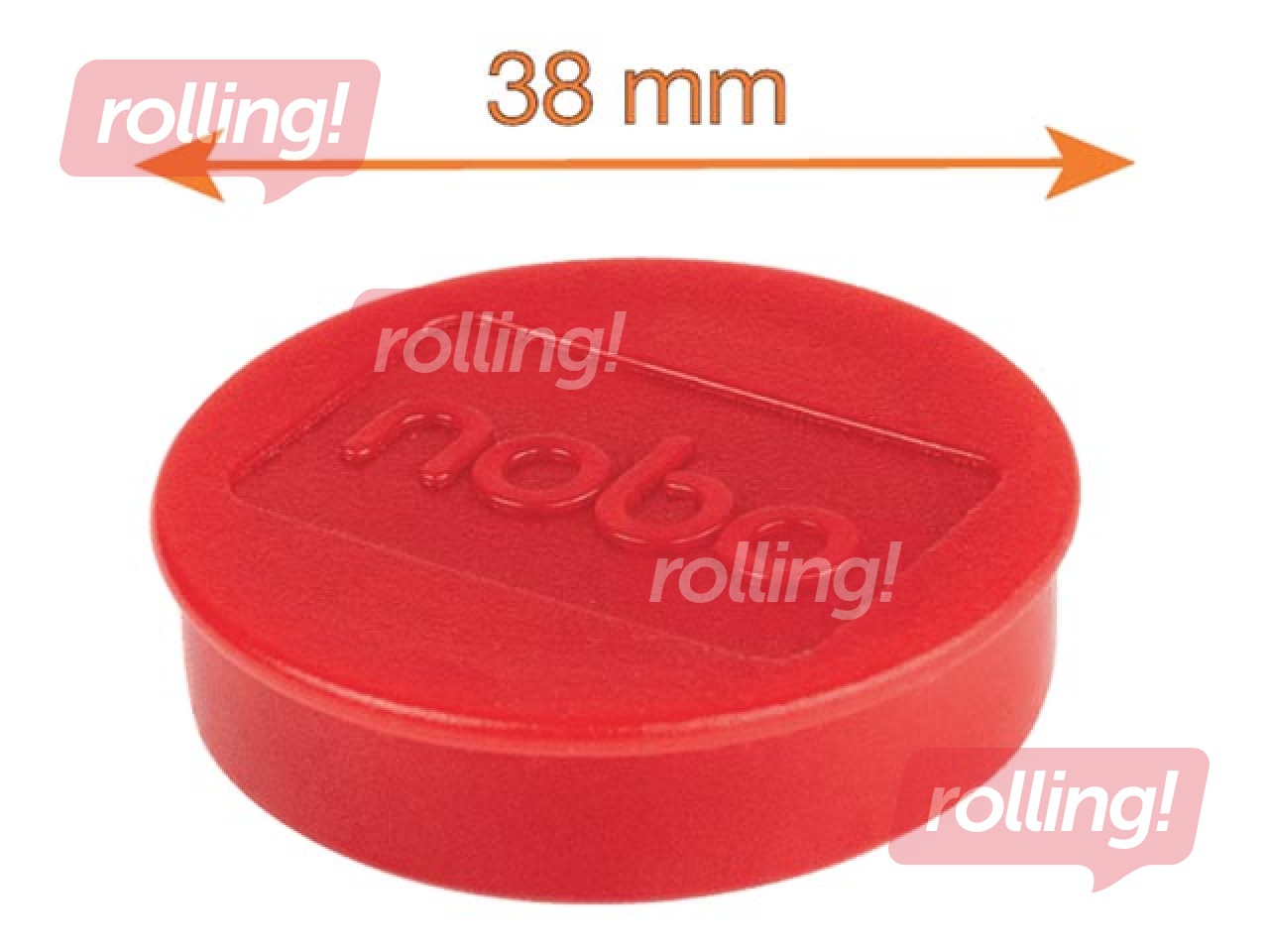 Magnēti Nobo, 38 mm, 10 gab., 1.5 kg, sarkani