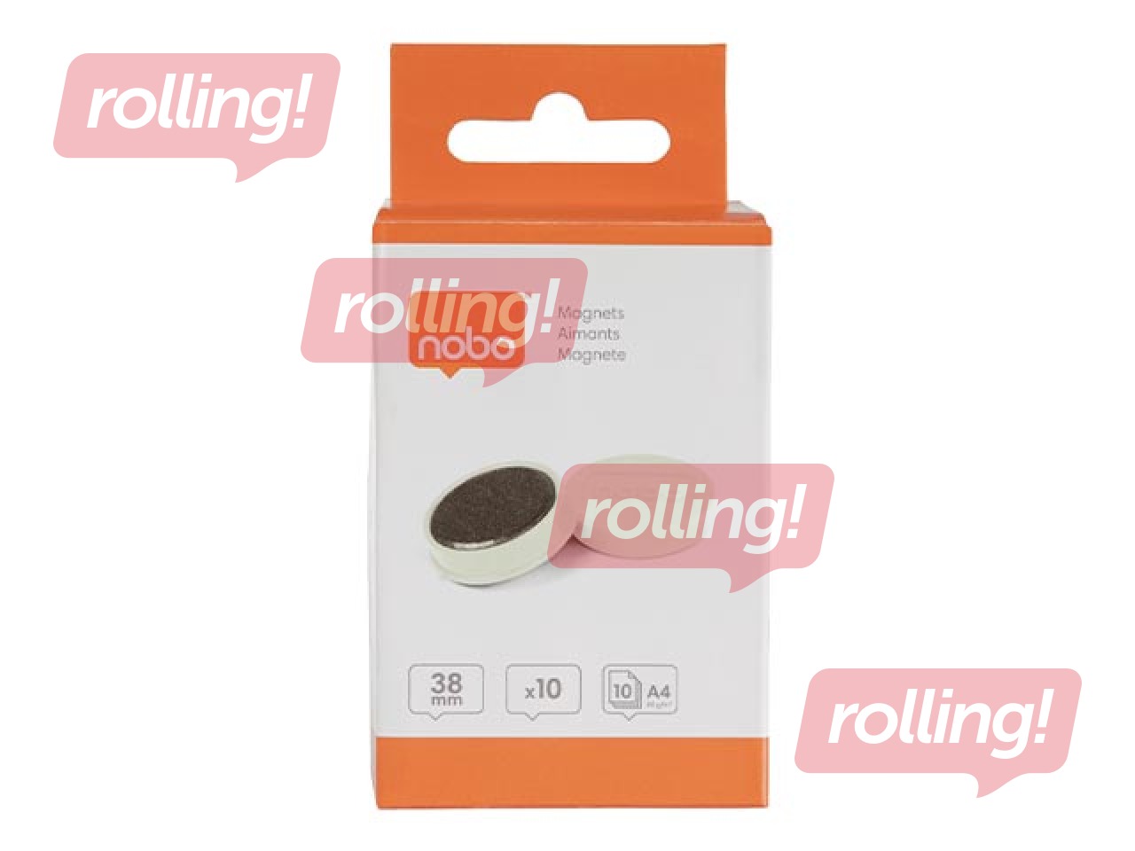 Magnetid Nobo, 38 mm, 10 tk, 1,5 kg, valge