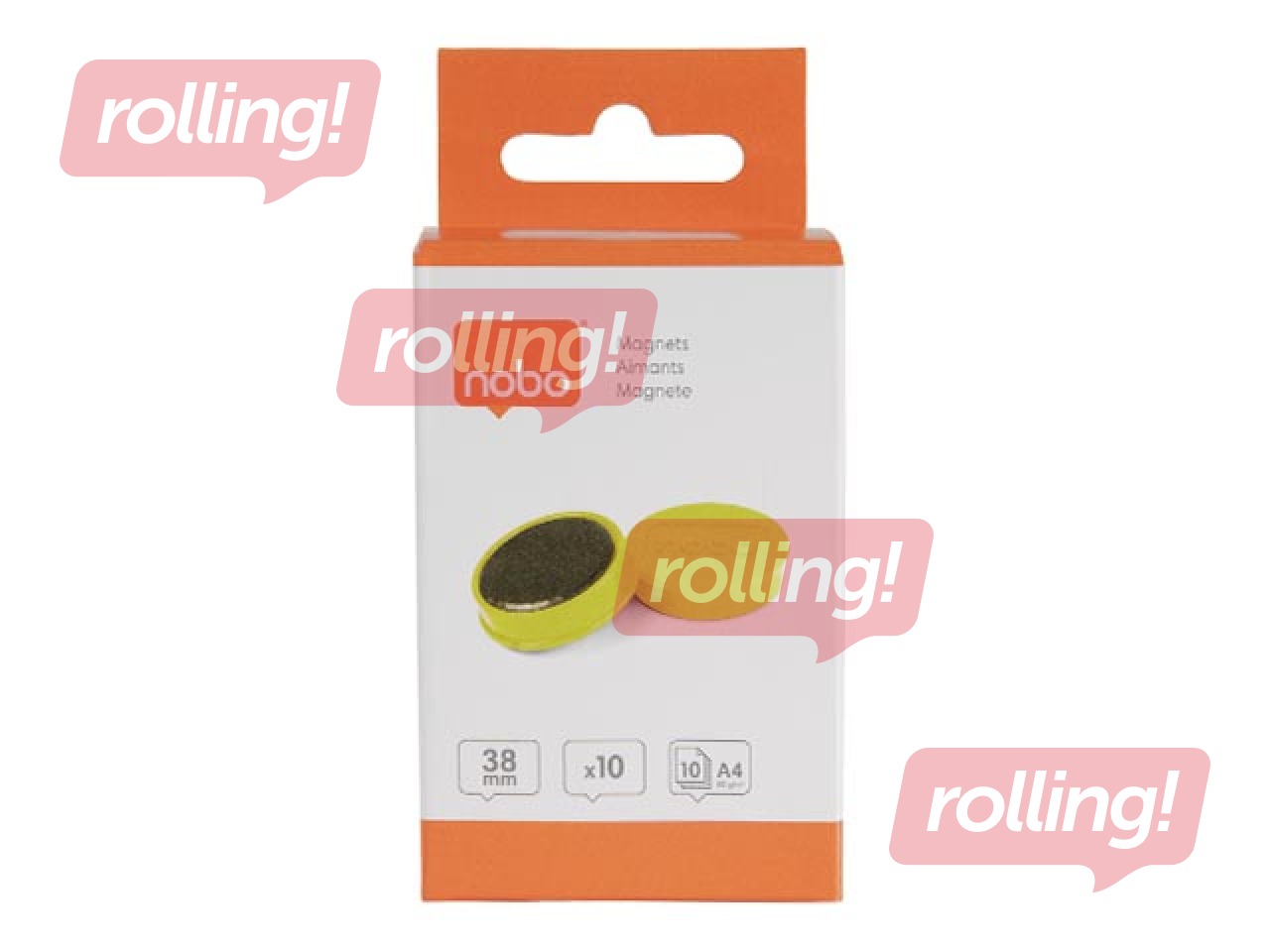 Magnetid Nobo, 38 mm, 10 tk, 1,5 kg, kollane
