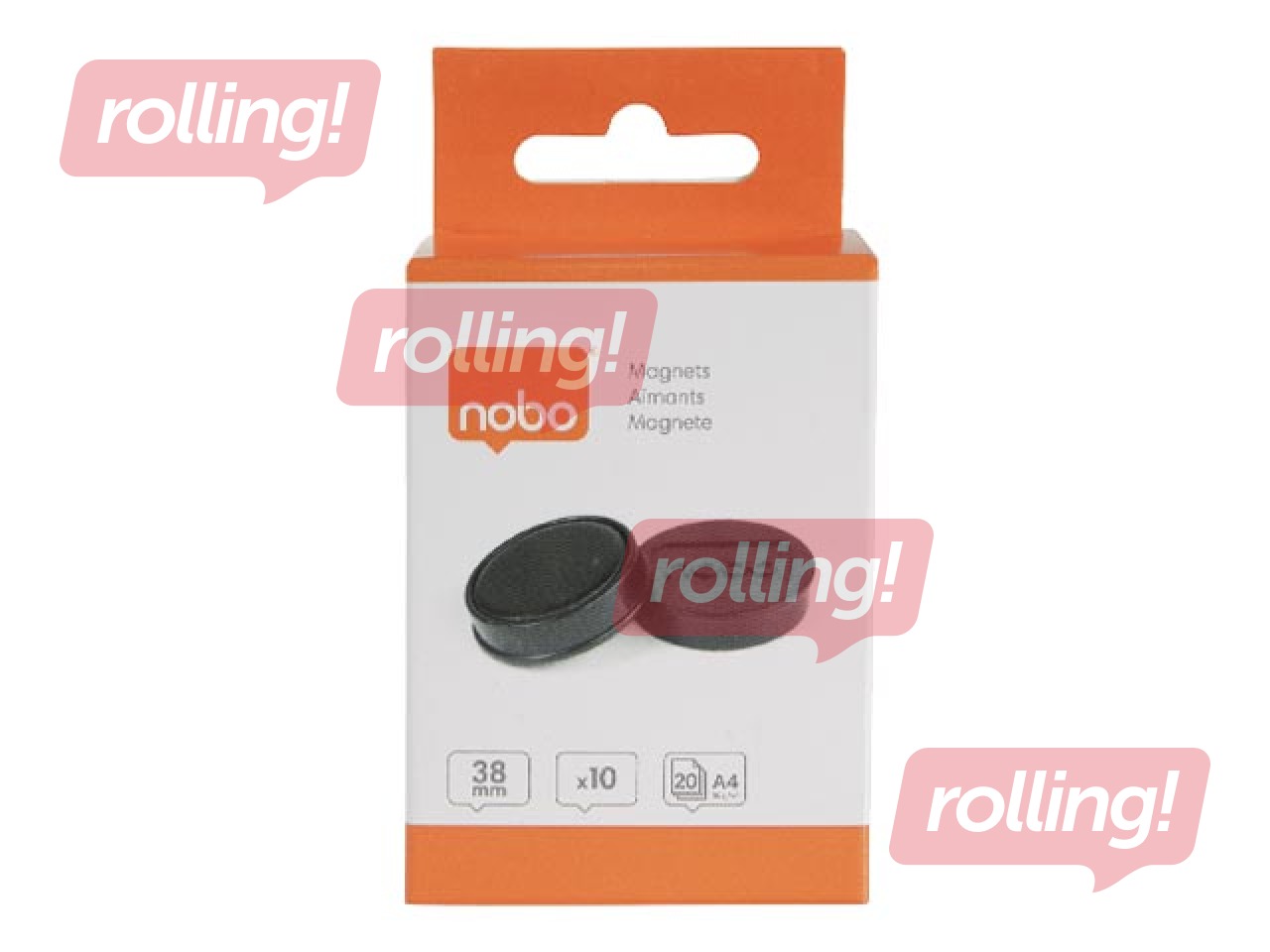 Magnetid Nobo, 38 mm, 10 tk., 2,5 kg, must
