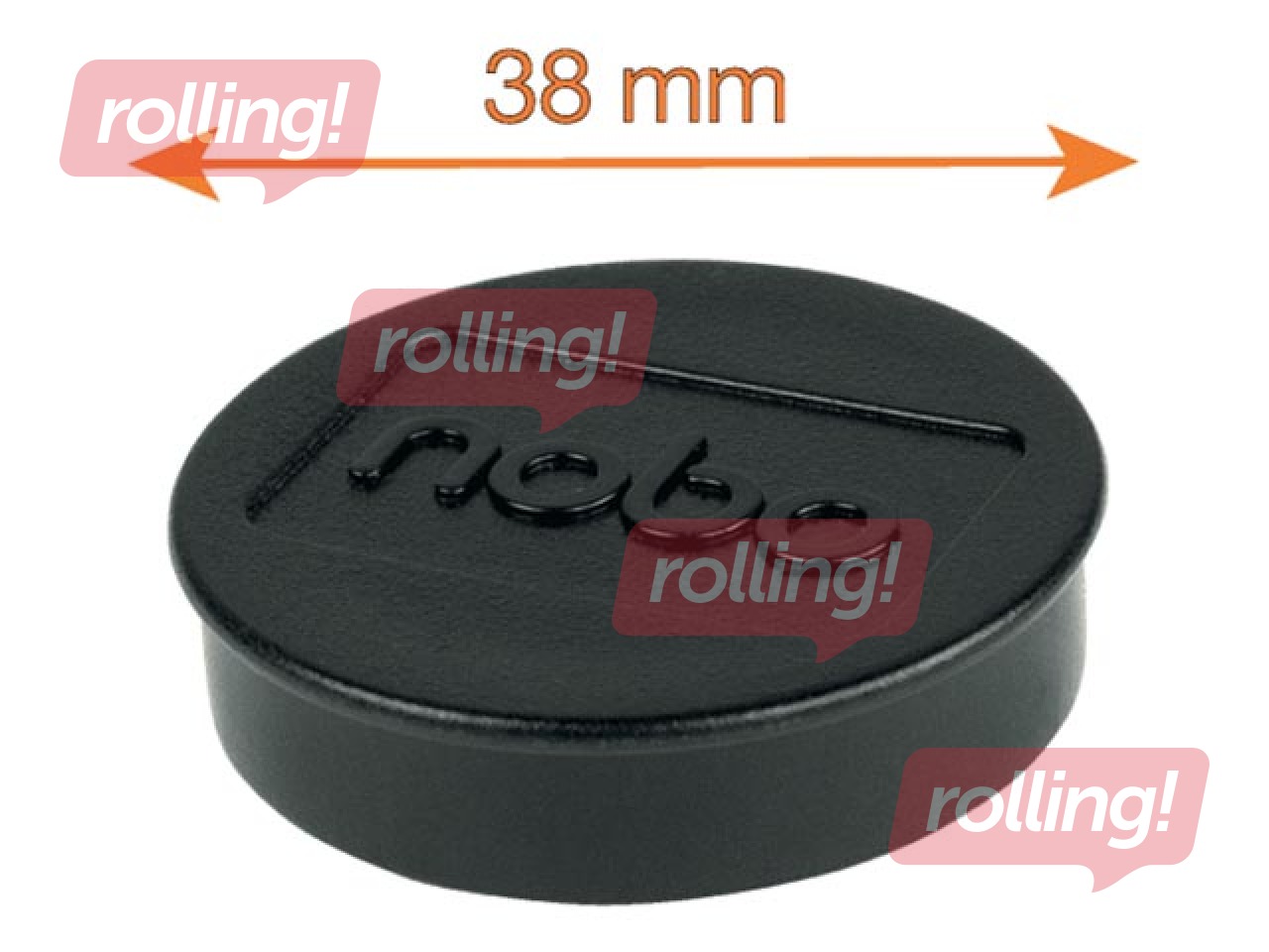 Magnets Nobo, 38 mm, 10 pcs., 2.5 kg, black