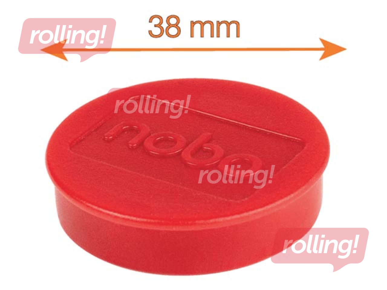 Magnetid Nobo, 38 mm, 10 tk, 2,5 kg, punane