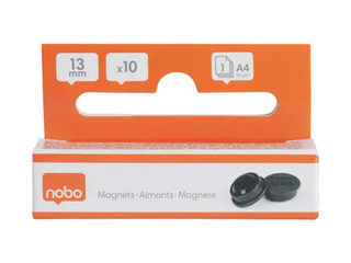 Nobo magnets, black, 13mm, 10 pcs.