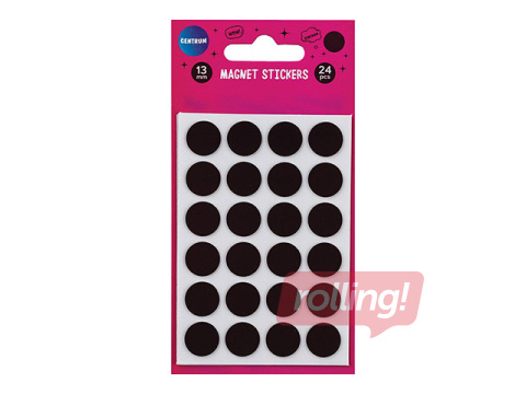Magnetkleebised Centrum, mustad, 13mm, 48 tk.