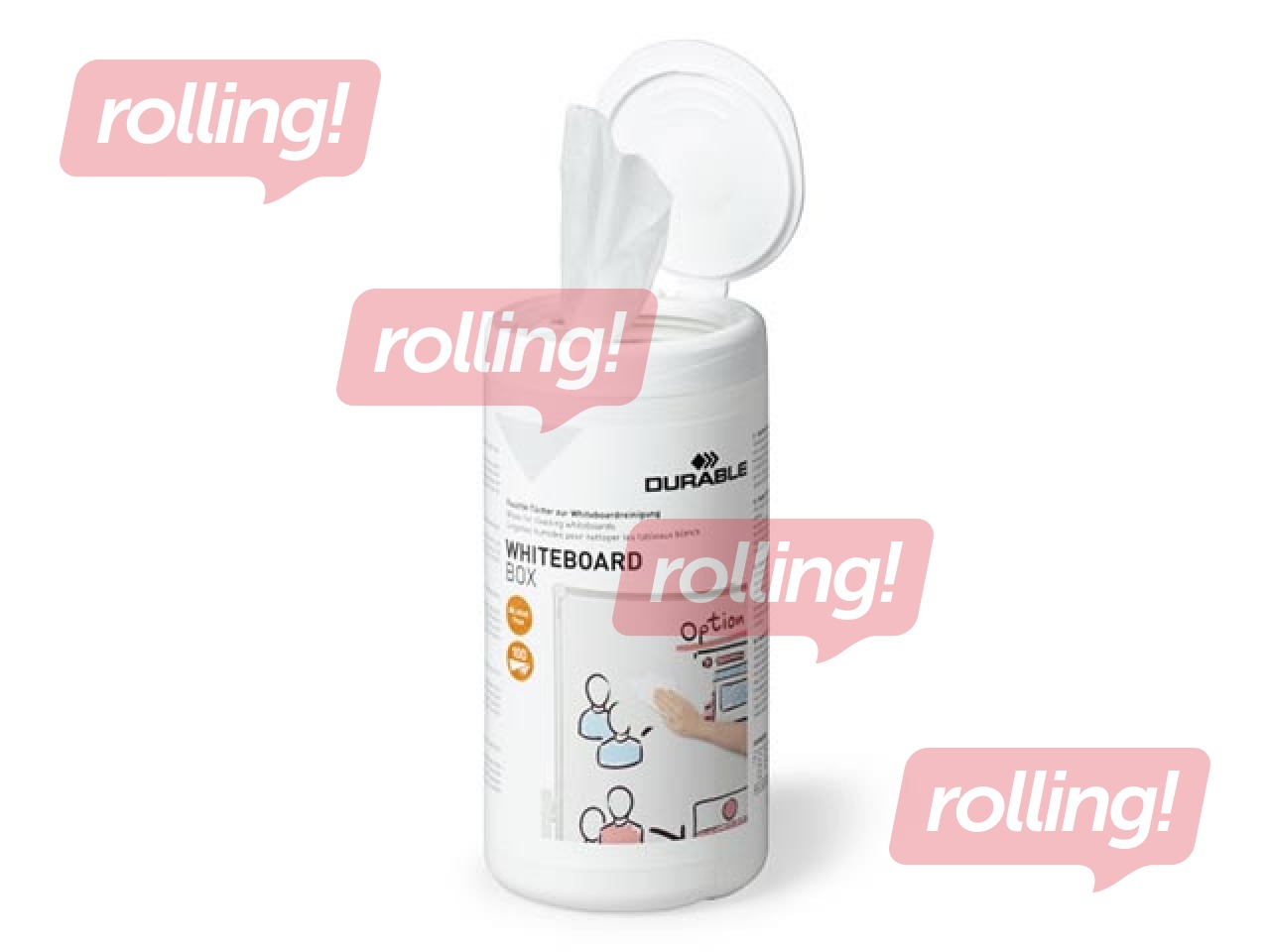 Puhastuslapid Durable, 100tk niisutatud, valgele tahvlile