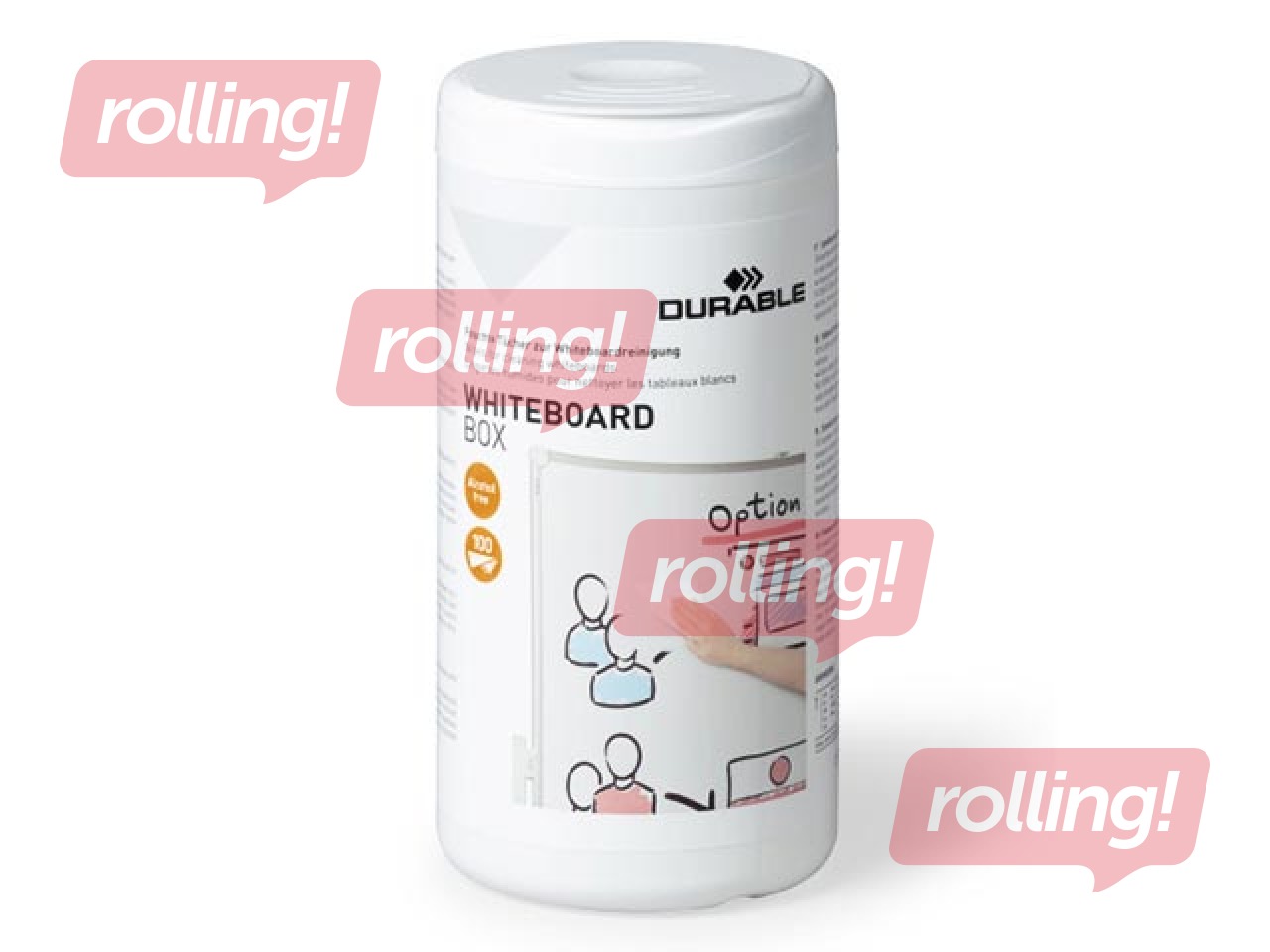 Puhastuslapid Durable, 100tk niisutatud, valgele tahvlile