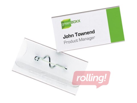 Plastikust nimekaart. Horisontaalne suurus 30 x 60 mm, Durable