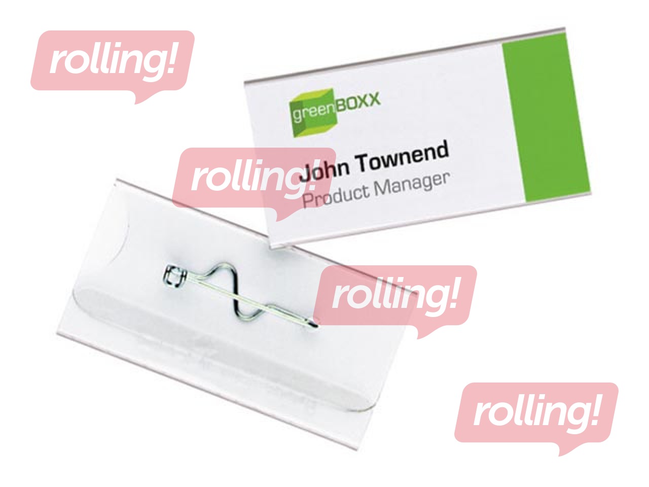 Plastikust nimekaart. Horisontaalne suurus 30 x 60 mm, Durable