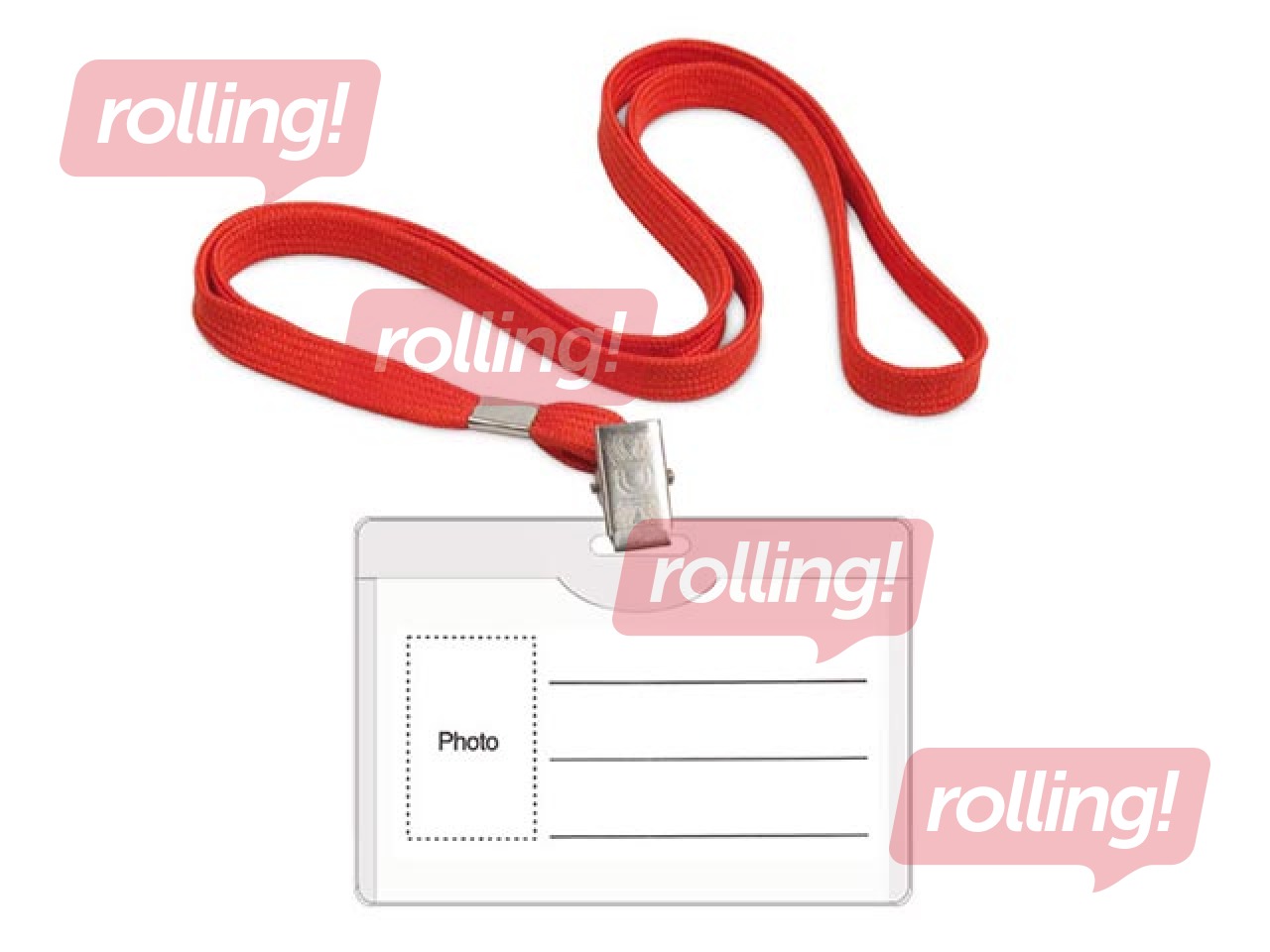 ID kaardi hoidja punase paelaga Forpus 54x90 mm