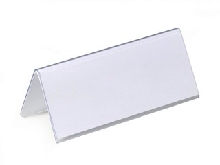 Table card holder, 61/122 x 150 mm, transparent