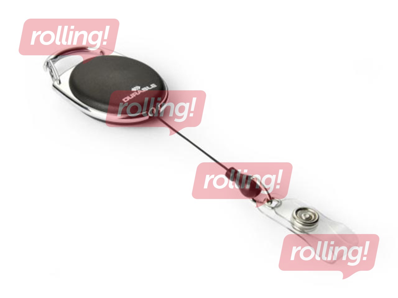 Rullikuga kaardihoidja Durable STYLE, eemaldatava nööriga, must