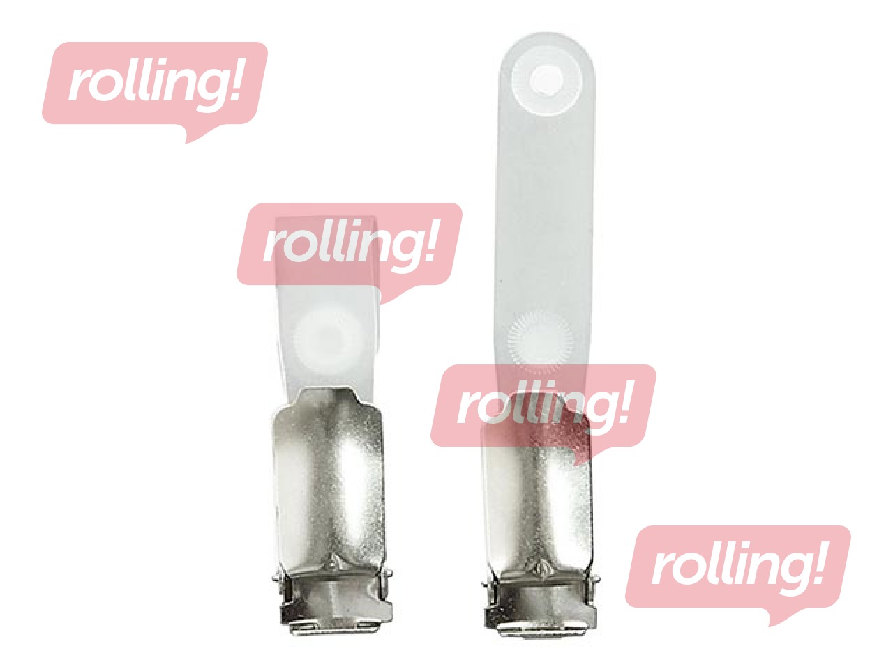 Badge clips, metal, 100 pcs.