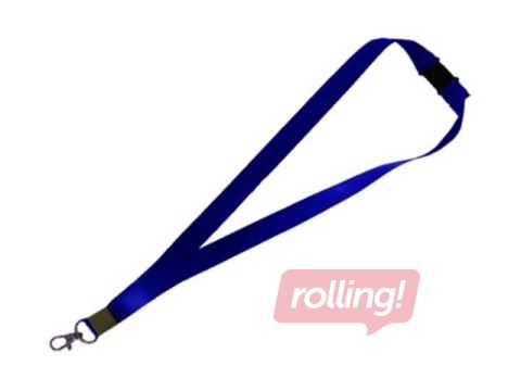 Identification cards tape with safety buckle, blue, 45 cm