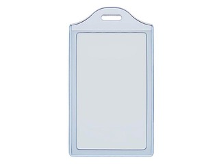 Dual identification card holder, PVC, blue shade, vertical