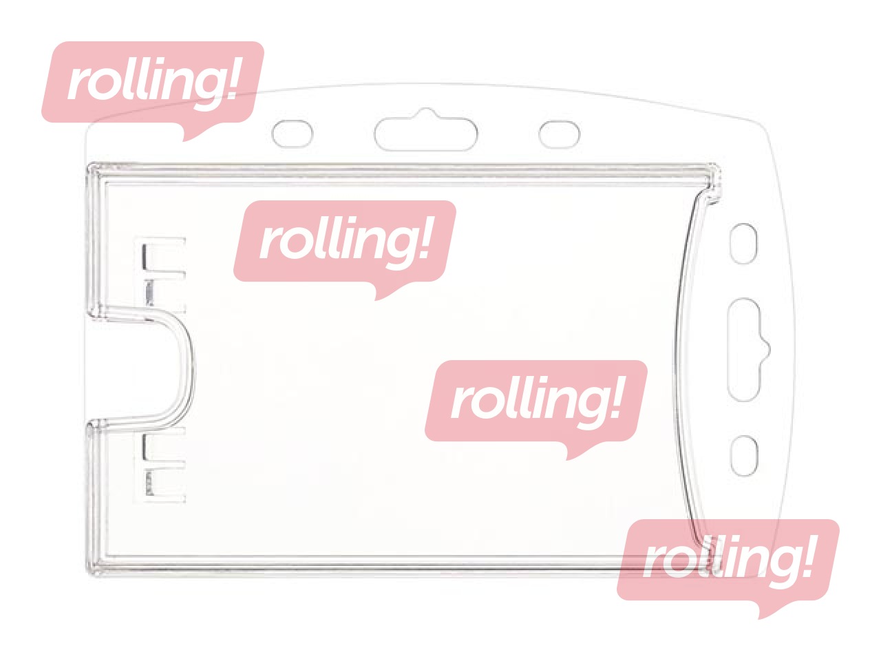 Kahekordne identifitseerimiskaardi hoidja, läbipaistev