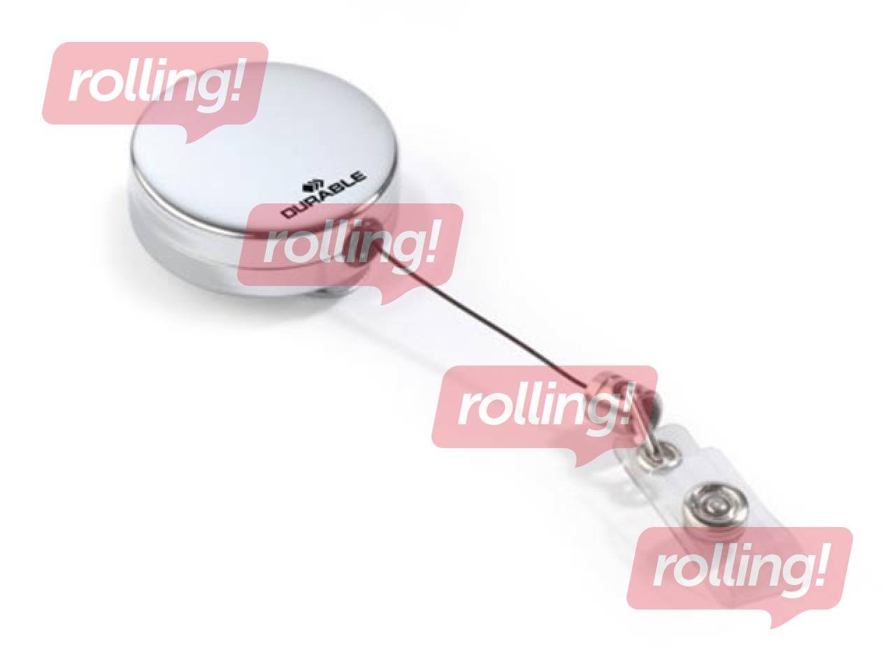 Badge Reel Durable Heavy Duty, with cord and metal clip