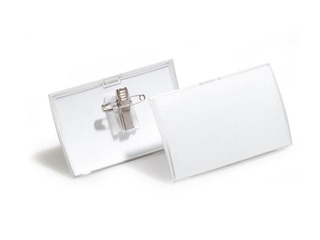 ID card with needle and clip Durable, 40 x 75 mm, 50 pcs