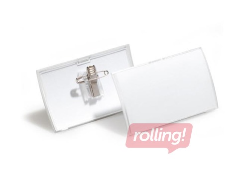 Идентификационная карточка с иглой и зажимом, 40 x 75 мм, 50 шт