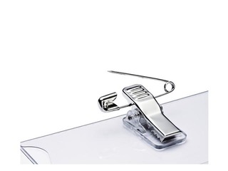 Идентификационная карточка с иглой и зажимом, 40 x 75 мм, 50 шт