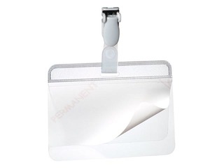 ID card, self-adhesive with clip Durable, 54 x 90 mm, 25 pcs