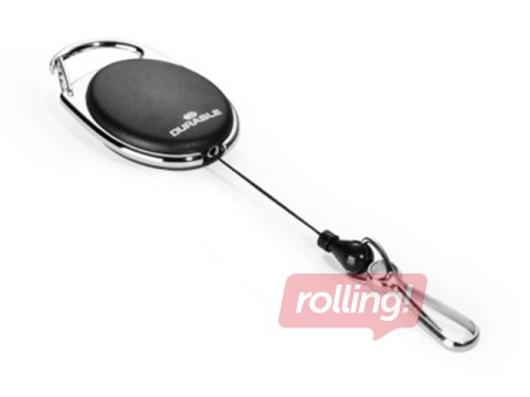 Badge reel with metal clip Durable, black