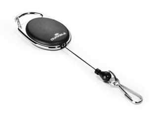 Badge reel with metal clip Durable, black