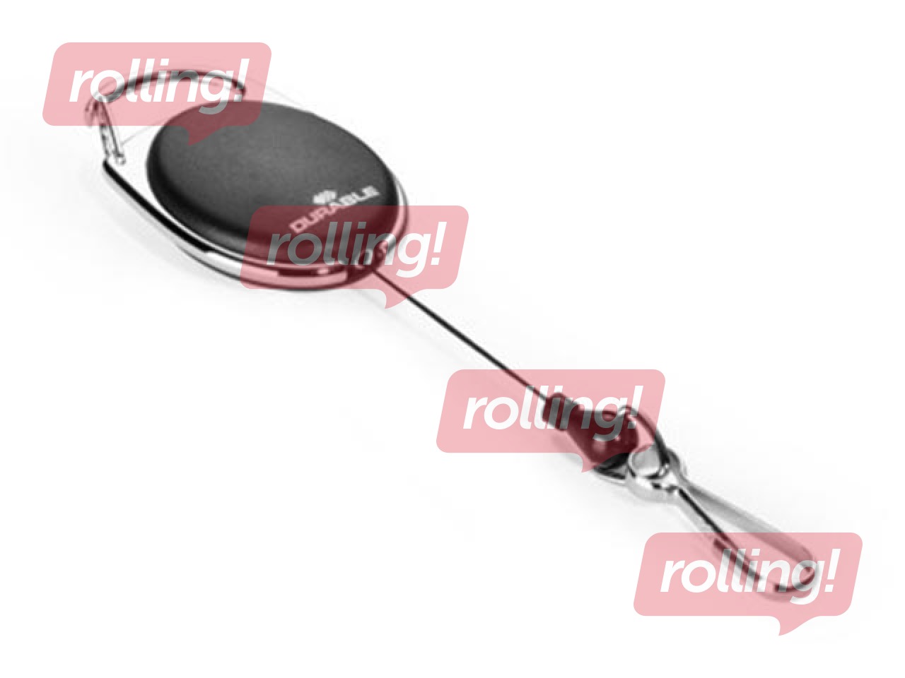 Badge reel with metal clip Durable, black