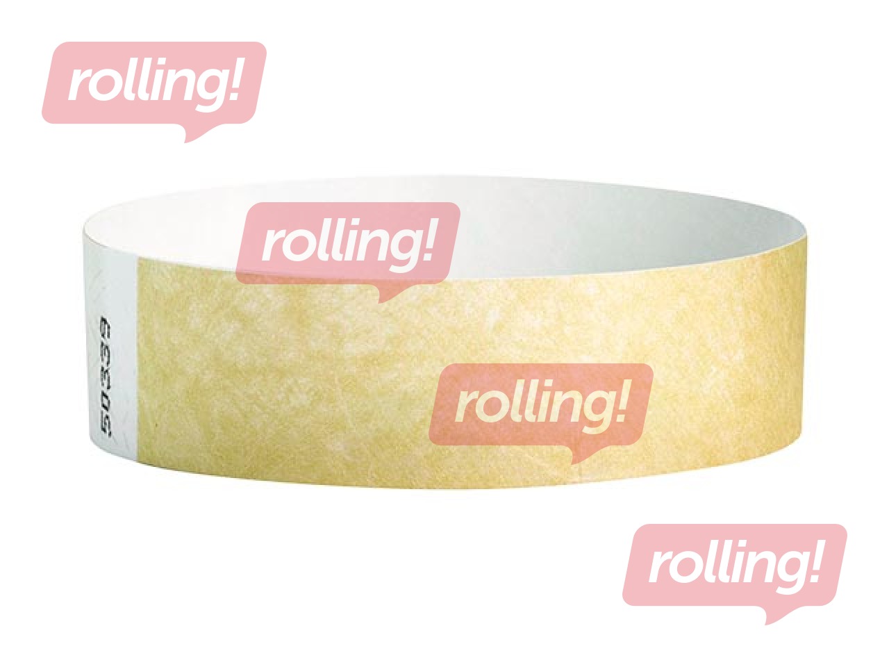 Paper wristbands Tyvek 100 pcs, gold
