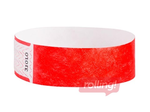 Paper wristbands Tyvek 100 pcs, red