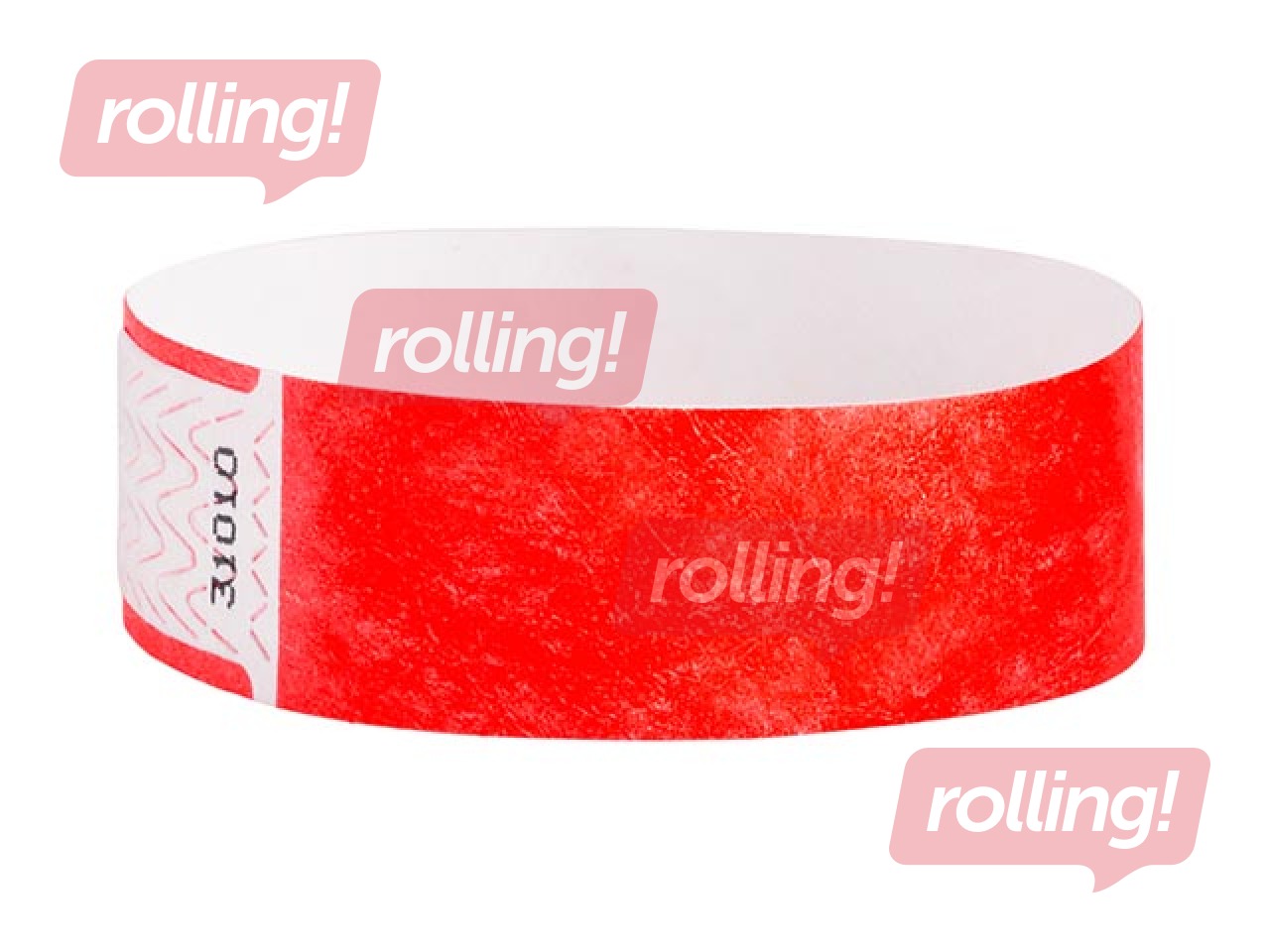 Paper wristbands Tyvek 100 pcs, red