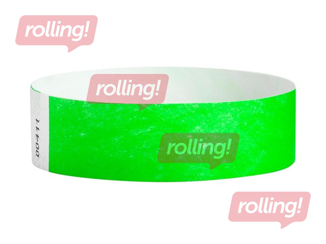 Paper wristbands Tyvek 100 pcs, neon green