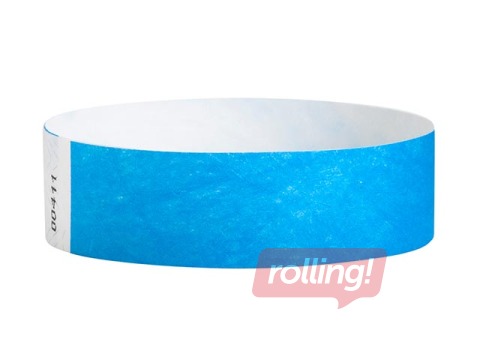 Paper wristbands Tyvek 100 pcs, neon blue