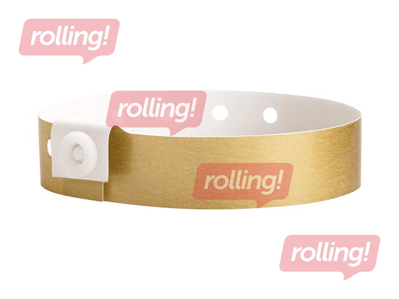 Plastic wristbands 100 pcs, gold