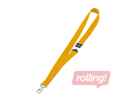 Identification card lanyard, Durable, with safety buckle, yellow, 44x2cm