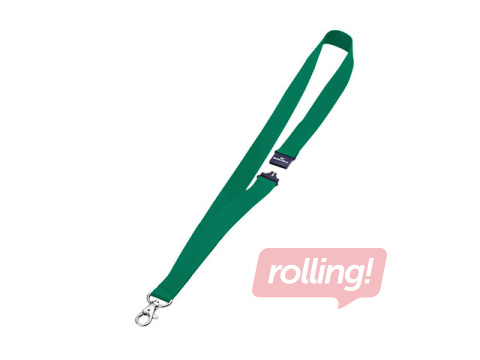 Identification card lanyard, Durable, with safety buckle, green, 44x2cm
