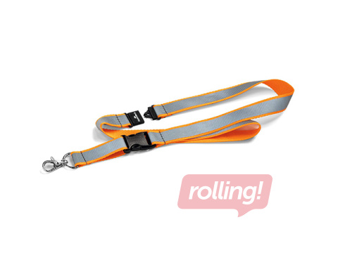 Identifikācijas kartes lenta, Durable, ar drošības sprādzi, oranža, atstarojoša, 53x2cm