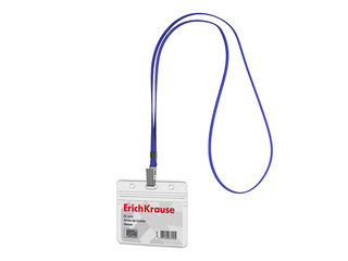 ID card holder ErichKrause with blue lanyard, 95x58mm