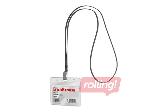 ID card holder ErichKrause with grey lanyard, 95x58mm